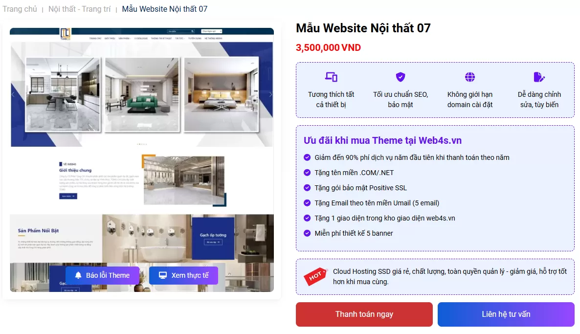 Thiết kế website nội thất